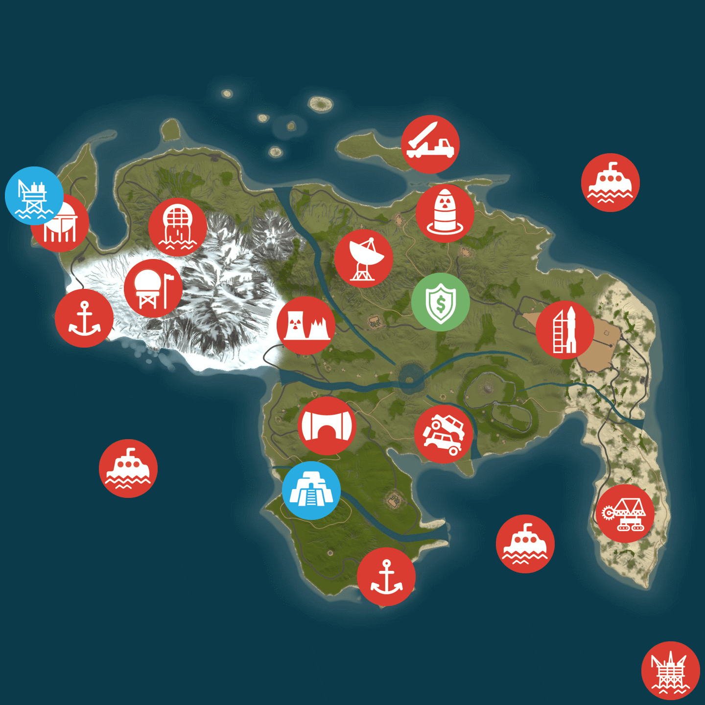 Mapa del servidor Panter Rust 3500 custom con monumentos